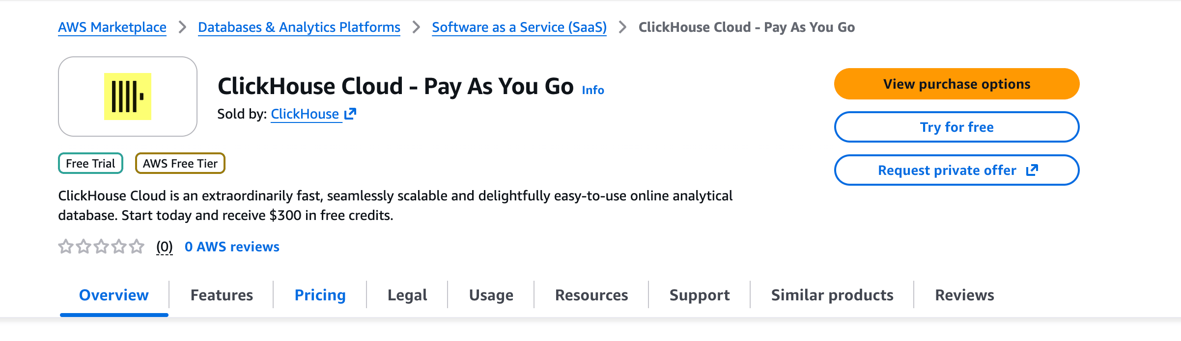 عرض خيارات الشراء في AWS Marketplace