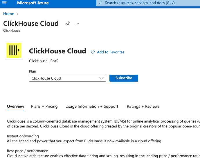 معلومات نموذج التسجيل في ClickHouse Cloud