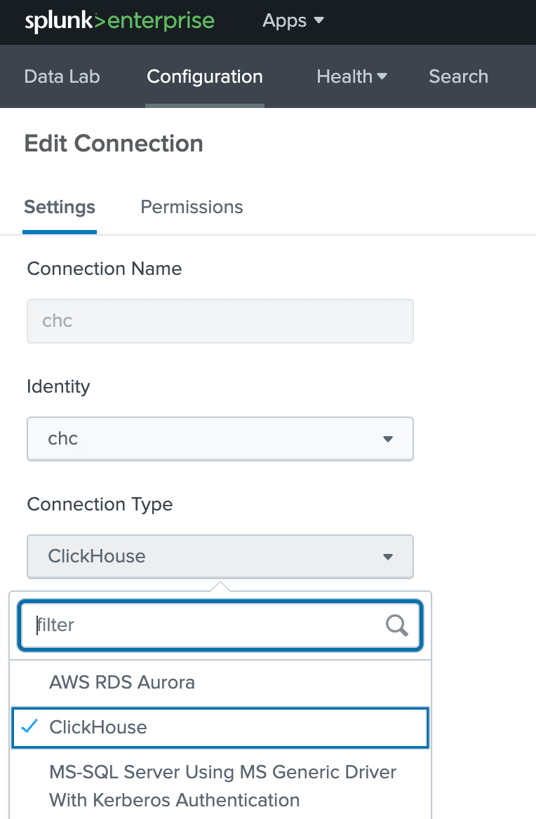 زر اتصال جديد في Splunk DB Connect