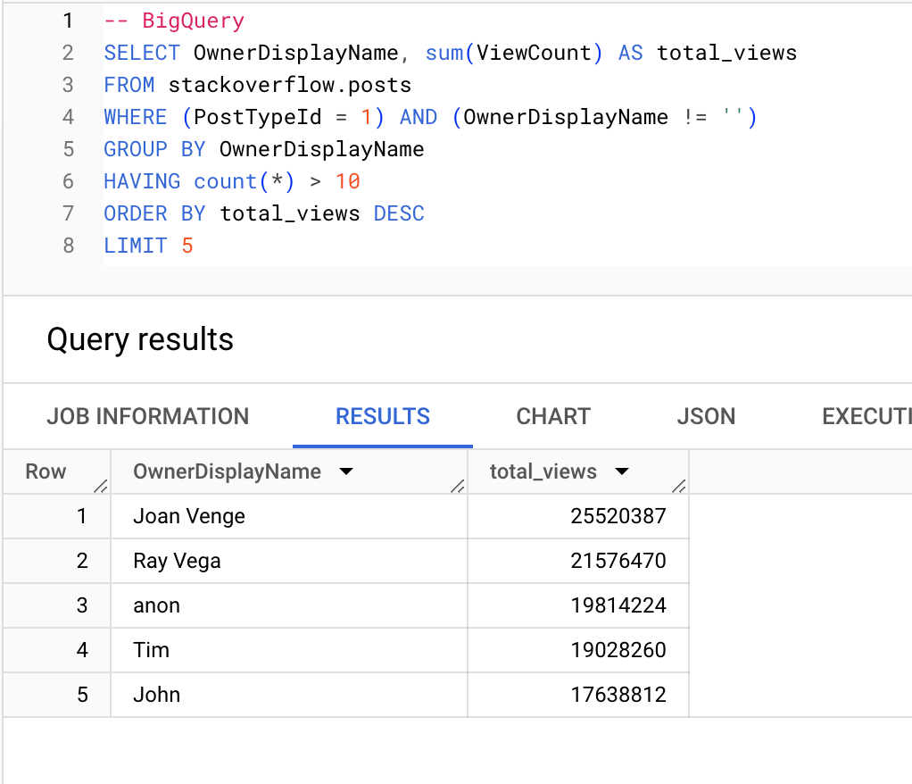 إعادة صياغة استعلامات BigQuery
