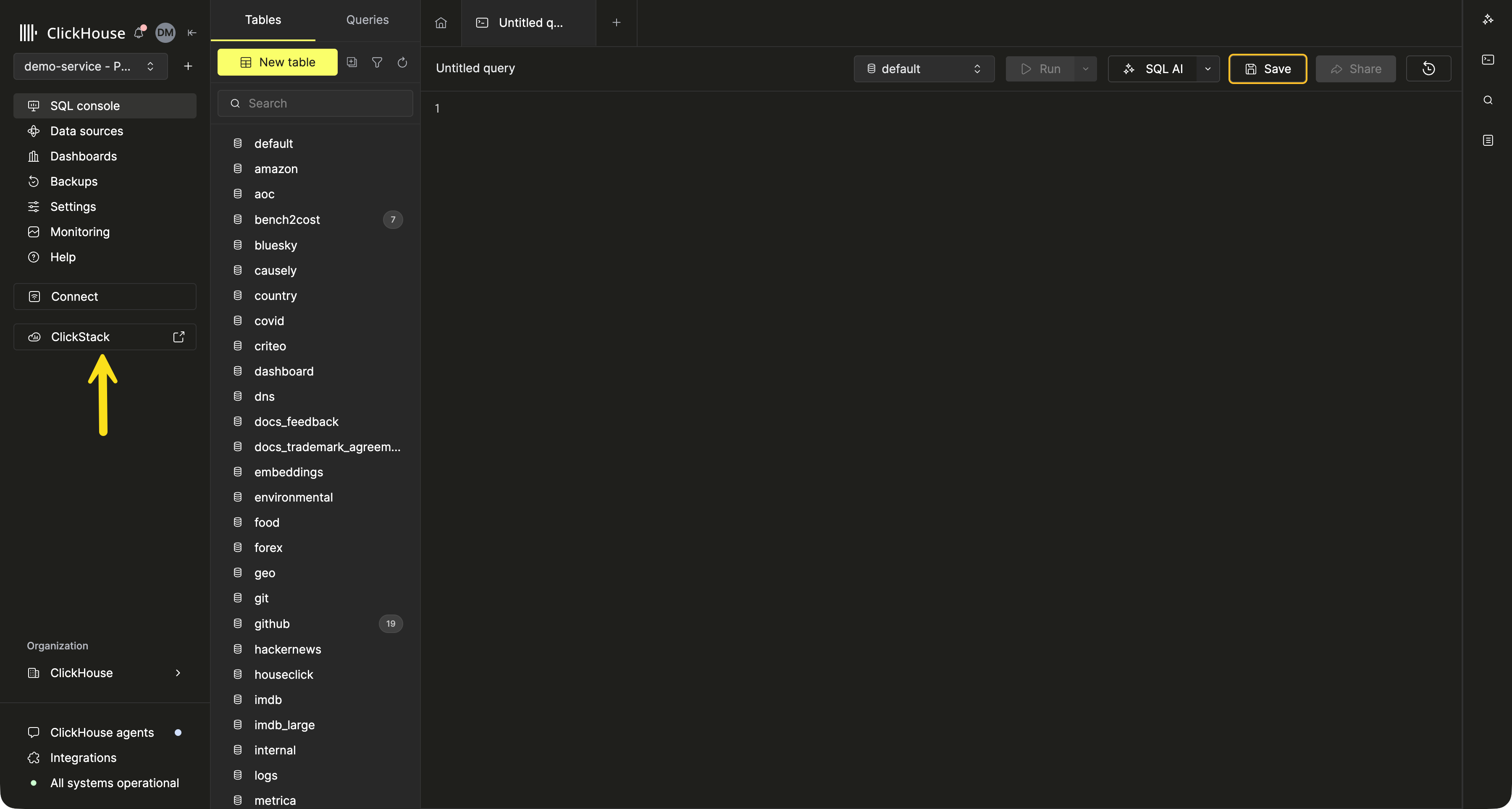 ClickHouse Cloud의 관리형 ClickStack